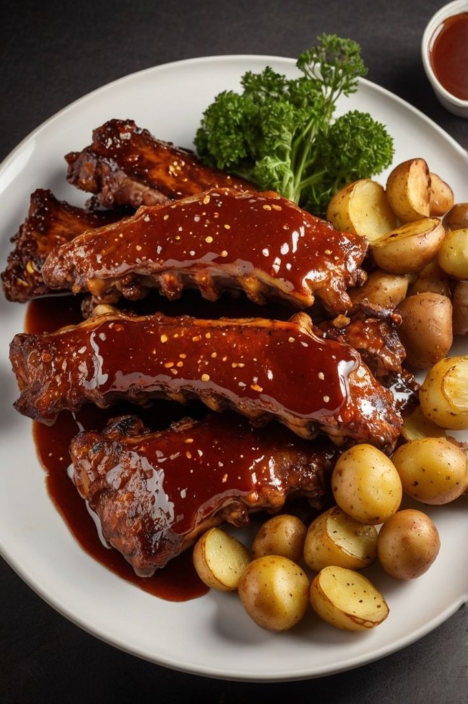 Carne Asada y Papas con Condimento de Hierbas deliciosa.